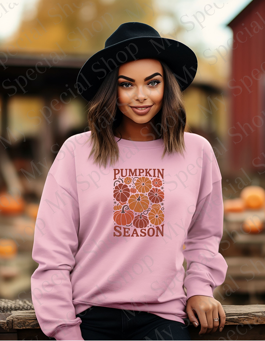 Pumpkin Season Sweatshirt – Cozy Fall Crewneck Pullover| Graphic Tee | Soft style | Unisex My Special Shop