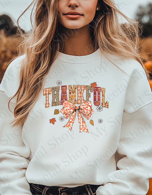 THANKFUL Fall Sweatshirt | Crewneck Pullover| Graphic Tee | Soft style | Unisex (Copy) My Special Shop