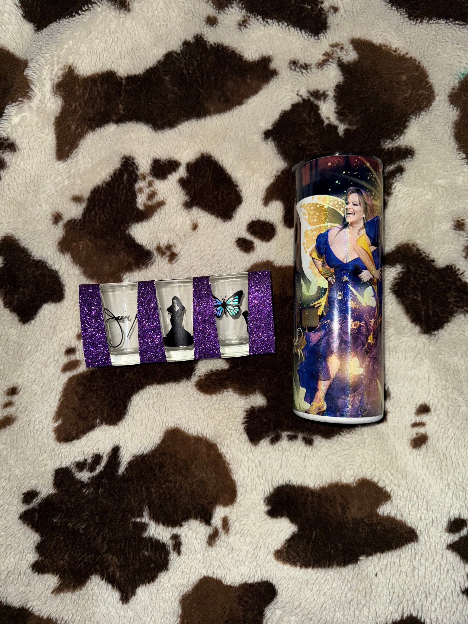 Jenni Rivera Drink set | Shot Glass & Tumbler | La Jenni | La Diva | Mariposa | 20oz | 1.5 oz | Sublimated | My Special Shop