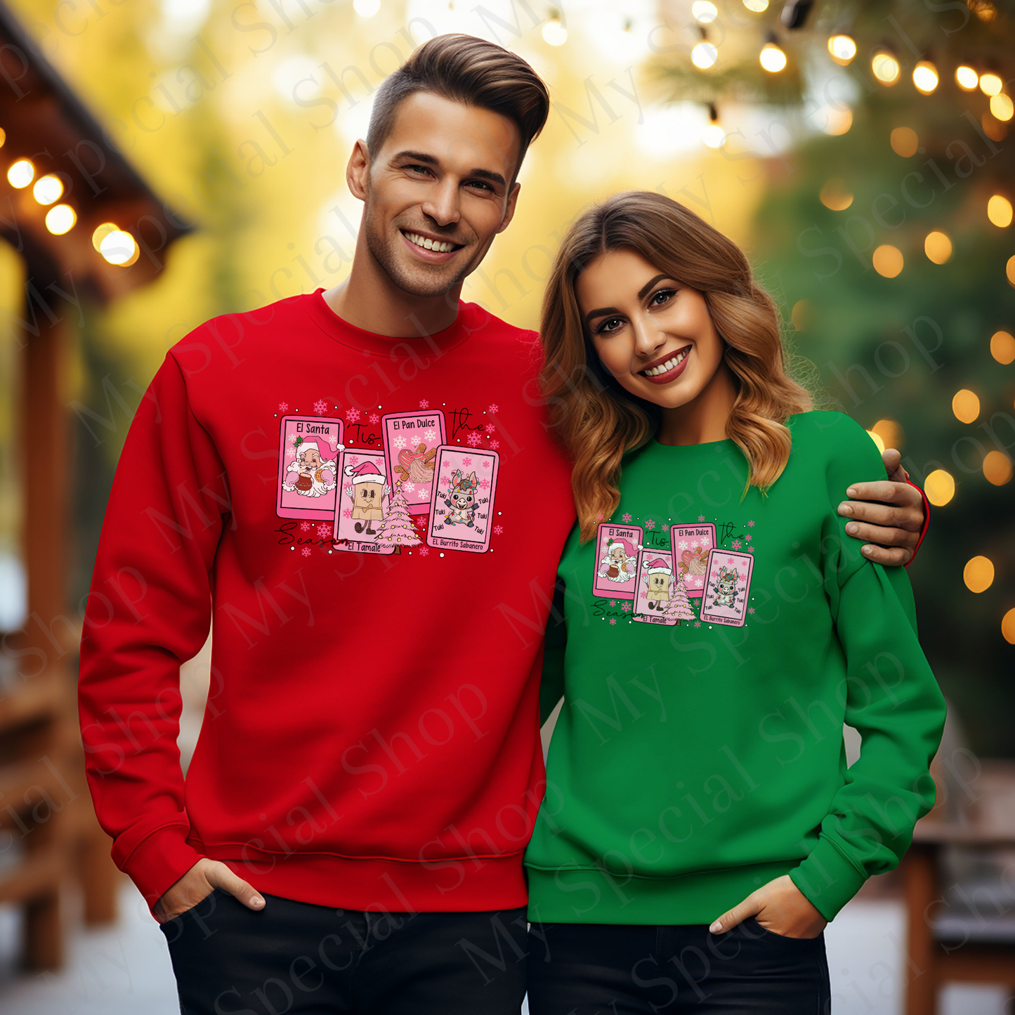 Lotería Navidad Shirt or Sweatshirt | El Santa El Tamal El Pan Dulce | Latino Christmas Design | Funny Bilingual Holiday Apparel My Special Shop