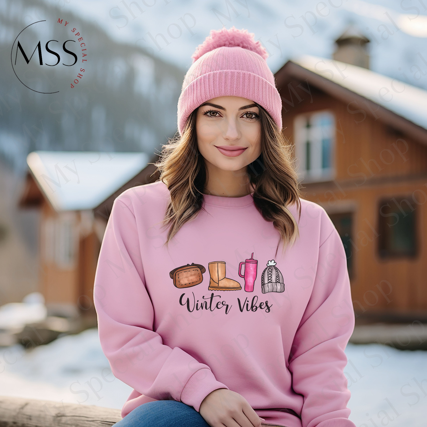 Winter Vibes Shirt or Sweatshirt | Cozy Aesthetic Winter Outfit | Uggs, Stanley Cup & Beanie Design | Trendy Christmas Apparel My Special Shop