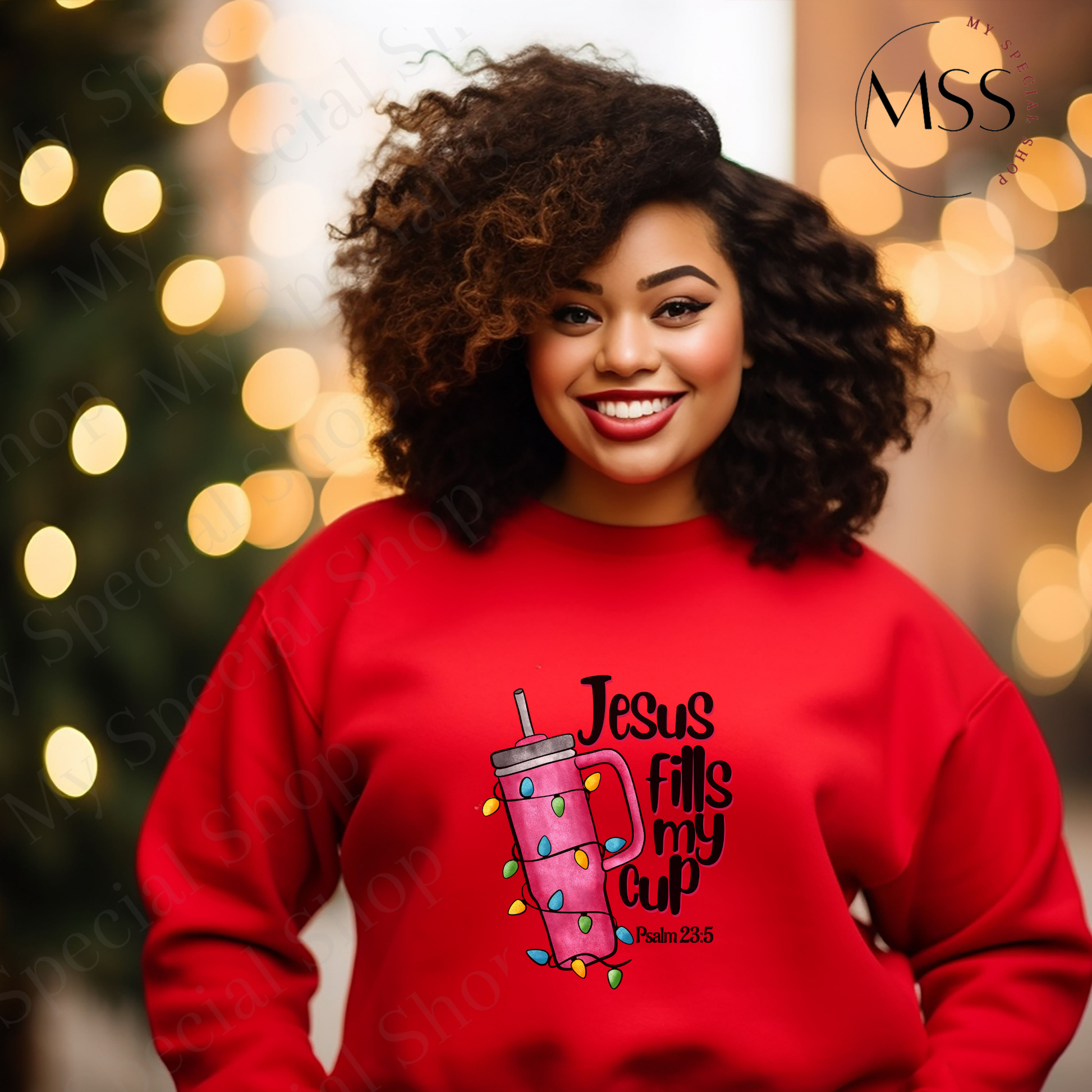 Jesus Fills My Cup Sweatshirt | Christian Christmas Sweater | Faith Holiday Apparel | Psalm 23:5 Inspirational Gift My Special Shop