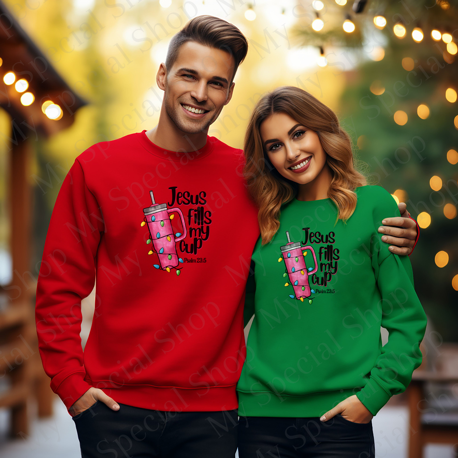 Jesus Fills My Cup Sweatshirt | Christian Christmas Sweater | Faith Holiday Apparel | Psalm 23:5 Inspirational Gift My Special Shop