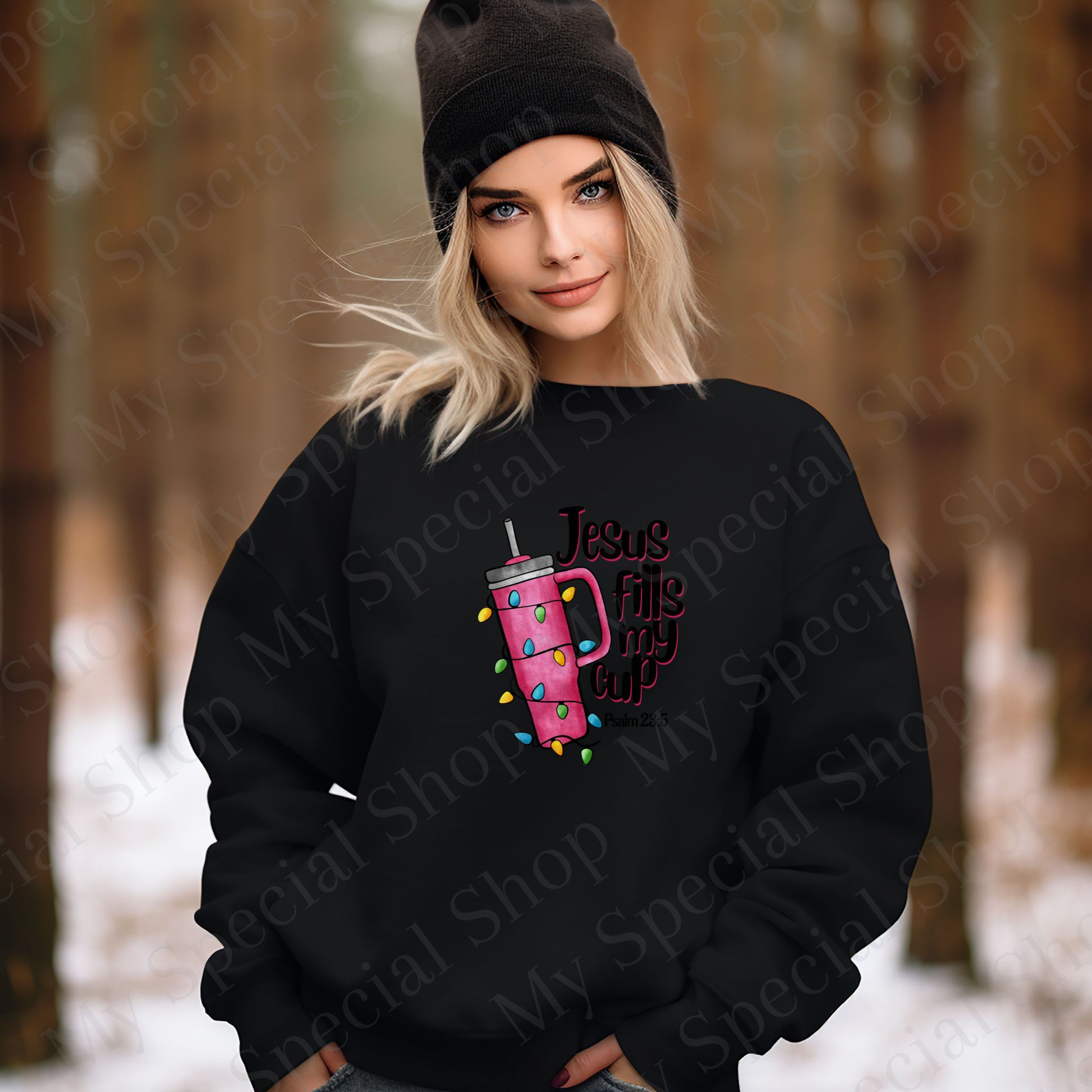 Jesus Fills My Cup Sweatshirt | Christian Christmas Sweater | Faith Holiday Apparel | Psalm 23:5 Inspirational Gift My Special Shop