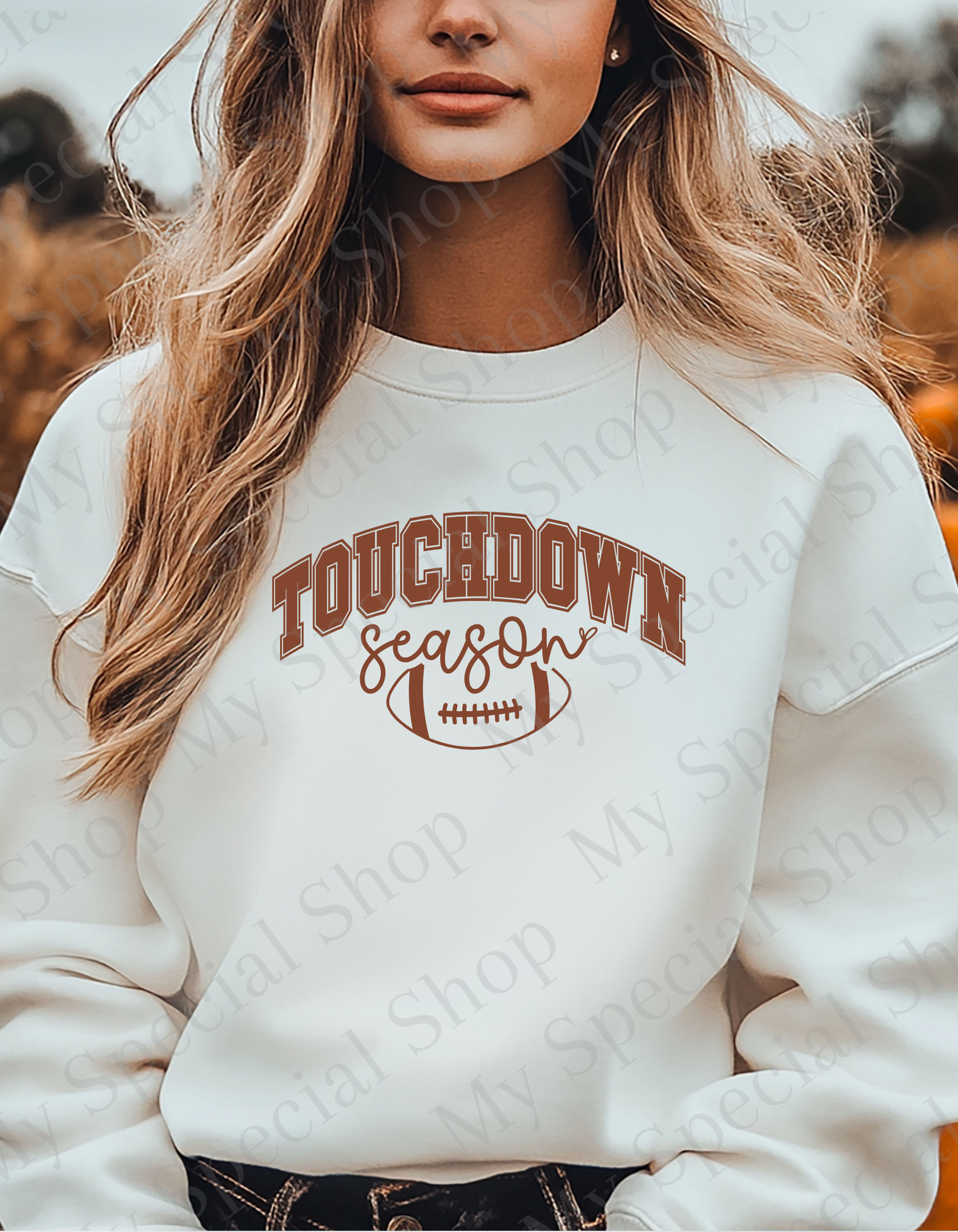 Touchdown Season Sweatshirt | Fall Football Crewneck | Cozy Pullover | Game Day | Brown Varsity Graphic | Game Day Outfit | Unisex My Special Shop
