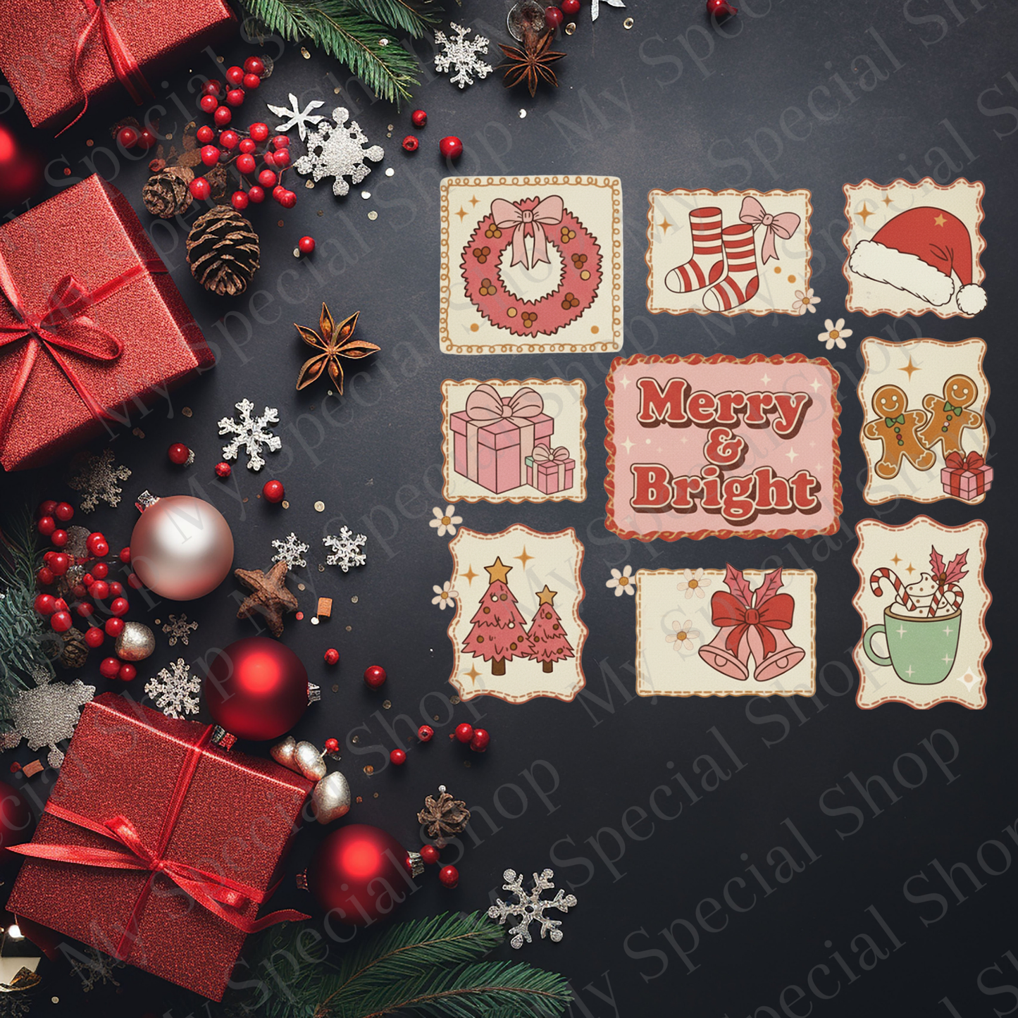 Merry & Bright Shirt | Retro Christmas Tee | Vintage Holiday Shirt | Pastel Aesthetic Christmas Gift My Special Shop