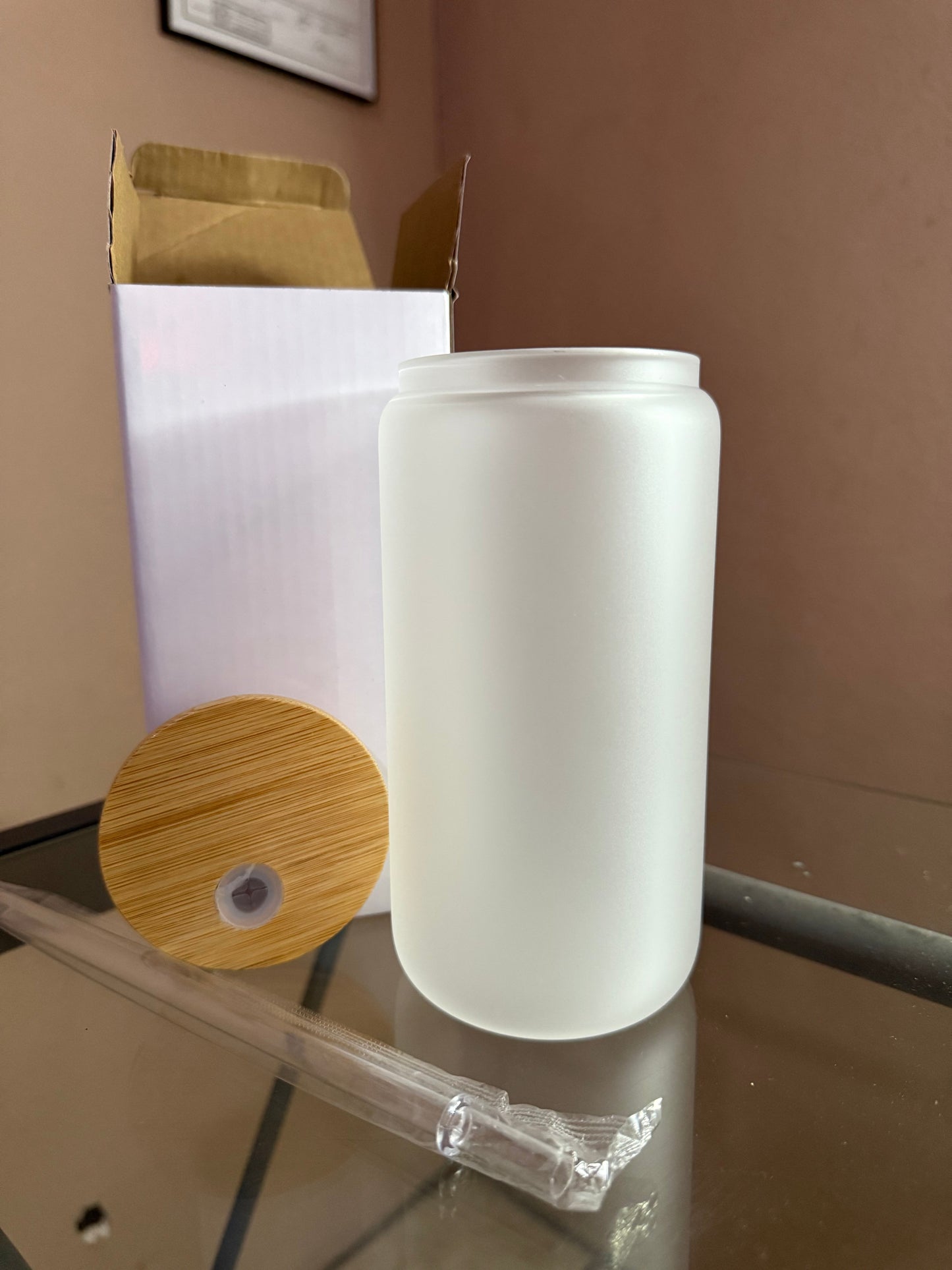 16oz Frosted Glass Sublimation Tumbler | Ready for Your Custom Designs | Personalize | Gift My Special Shop