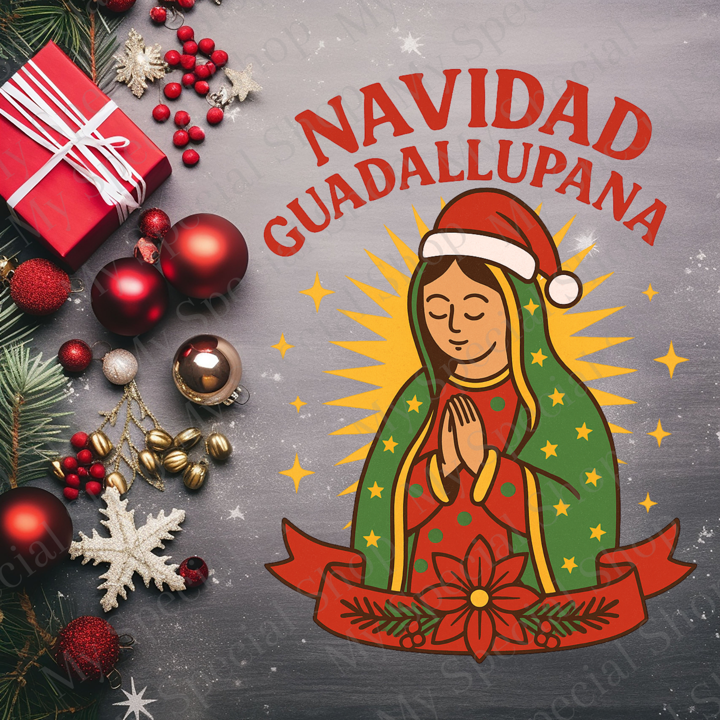 Navidad Guadalupana Virgen Mary Christmas Shirt | La Virgen de Guadalupe Holiday Tee | Hispanic Faith & Family Christmas Gift My Special Shop