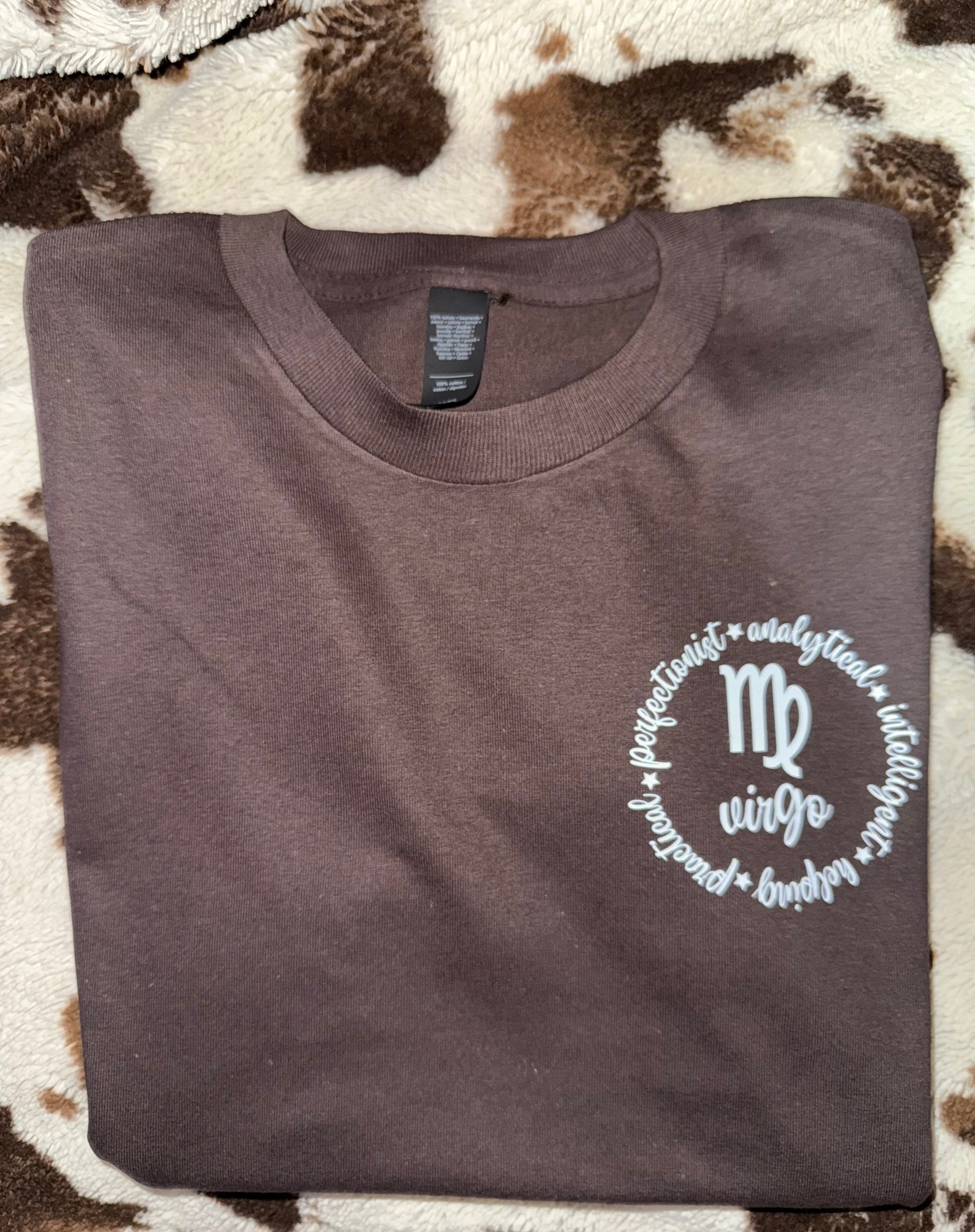 Zodiac Nutritional Facts T-Shirt | Cancer| Leo | Virgo | Front Logo | Cotton | White | Black | Pink | Brown My Special Shop