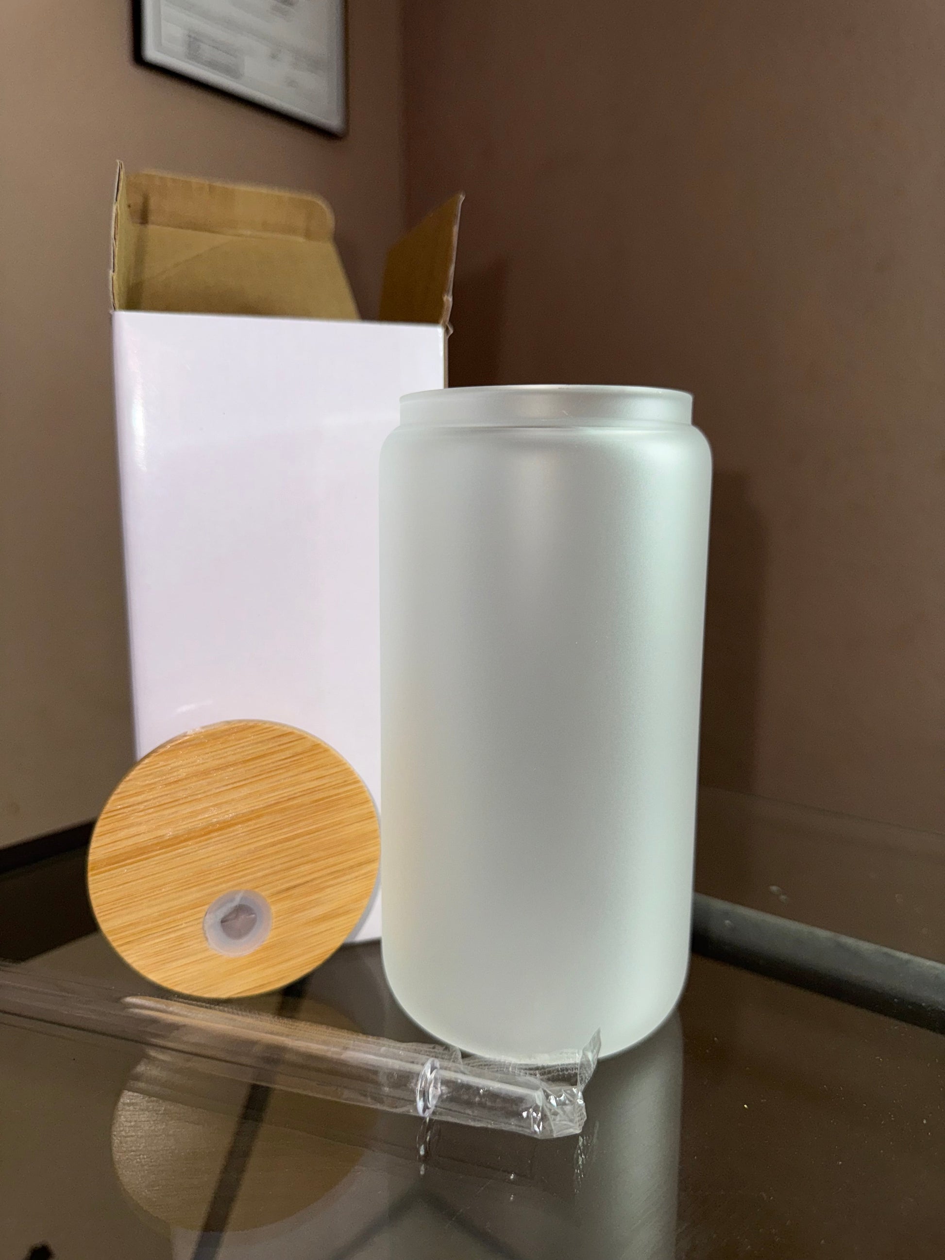 16oz Frosted Glass Sublimation Tumbler | Ready for Your Custom Designs | Personalize | Gift My Special Shop