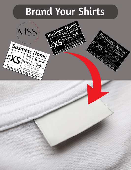 Customizable Digital Shirt Tag Template | Heat Press Label | DIY T-Shirt Branding | Printable Tag for Apparel | Personalize My Special Shop