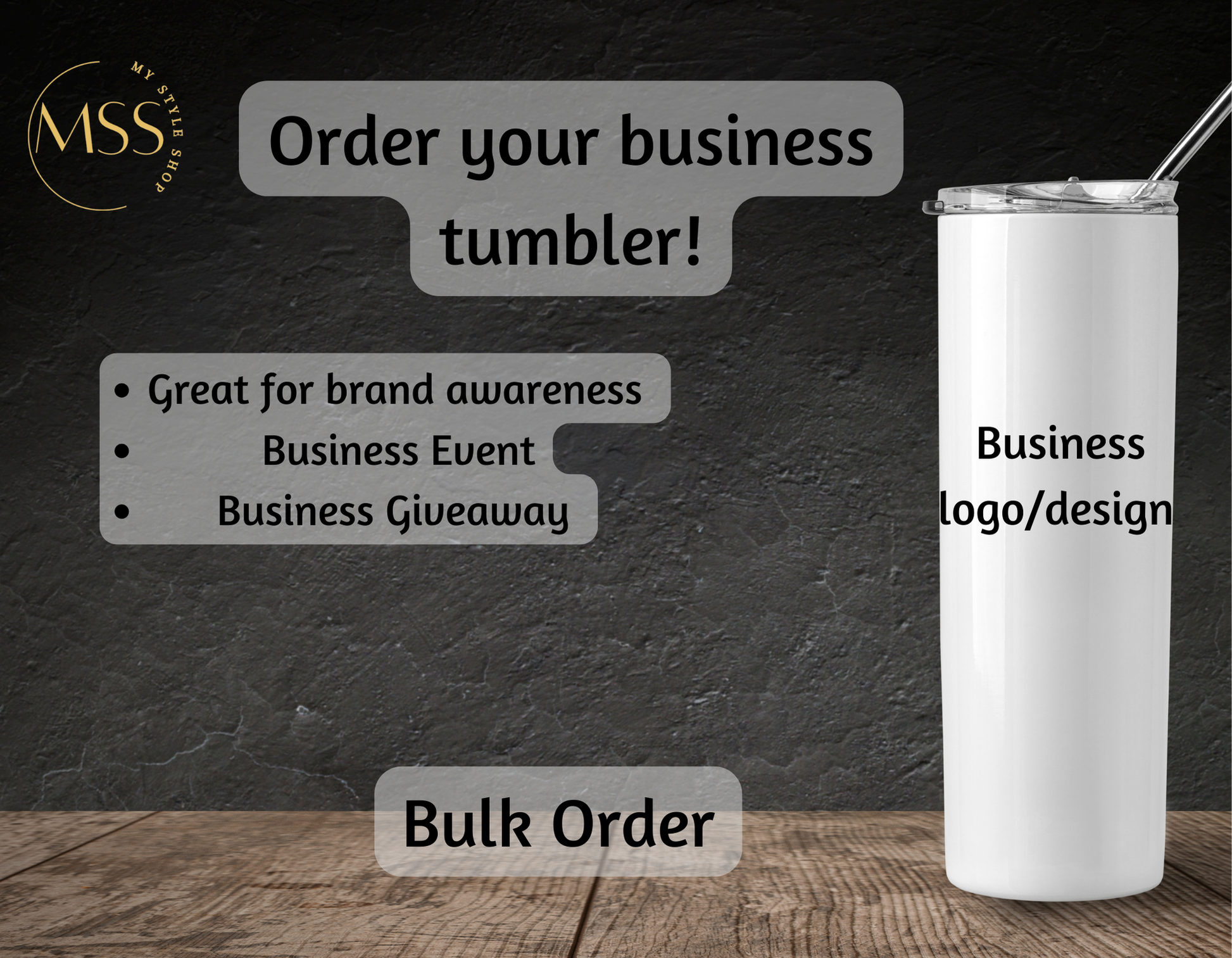 Business Tumbler | Bulk order | 25 or more | Bulk discount | Logo | Business Awareness | Custom Event Tumbler My Style Shop