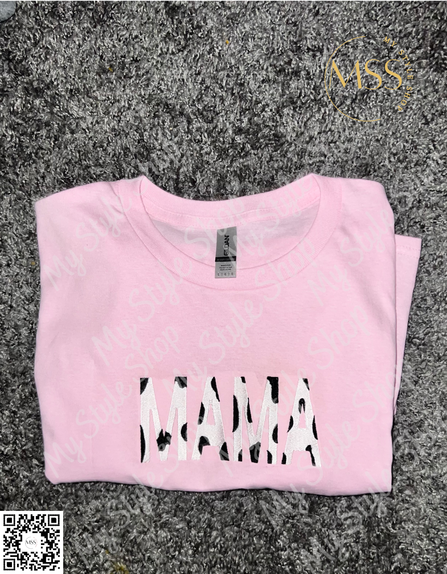 MAMA T-shirt | Embroidered | Light Pink | Gift | Cotton My Style Shop