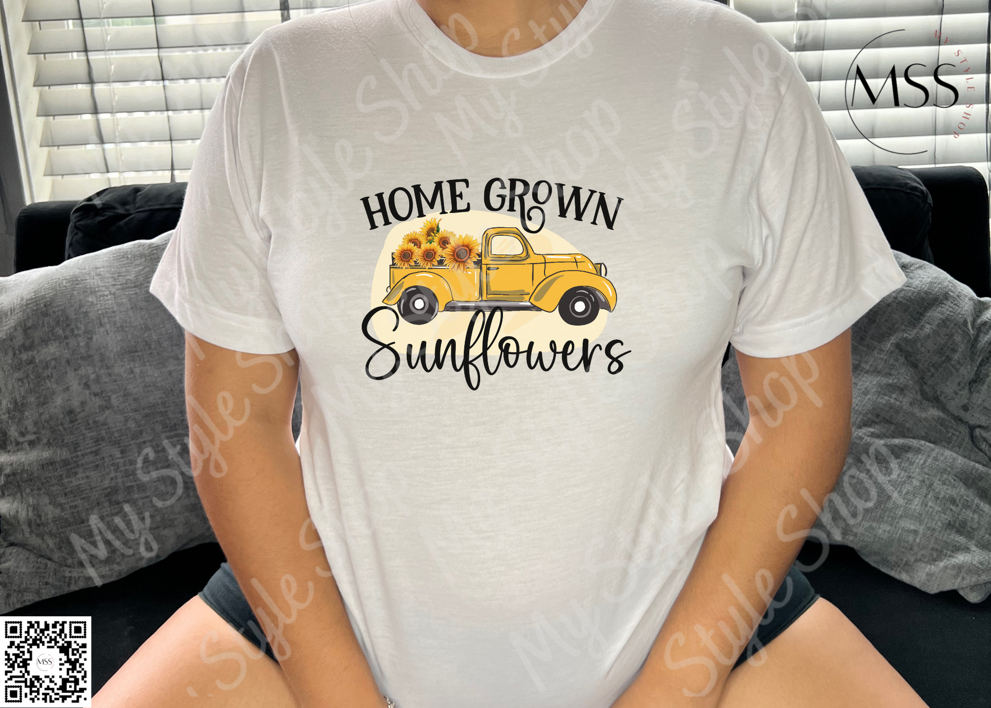 Home Grown Sunflower Shirt | White | Sublimated | Summer My Style Shop