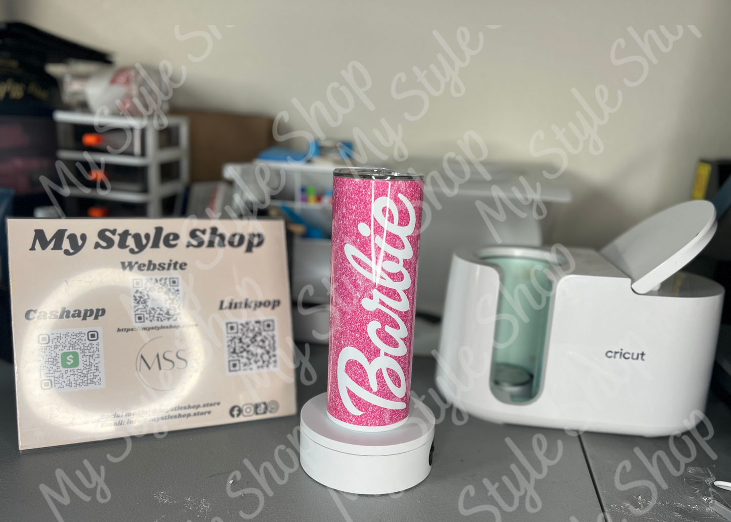 Barbie Tumbler | Bubble Gum Pink | Glitter | 20oz My Style Shop