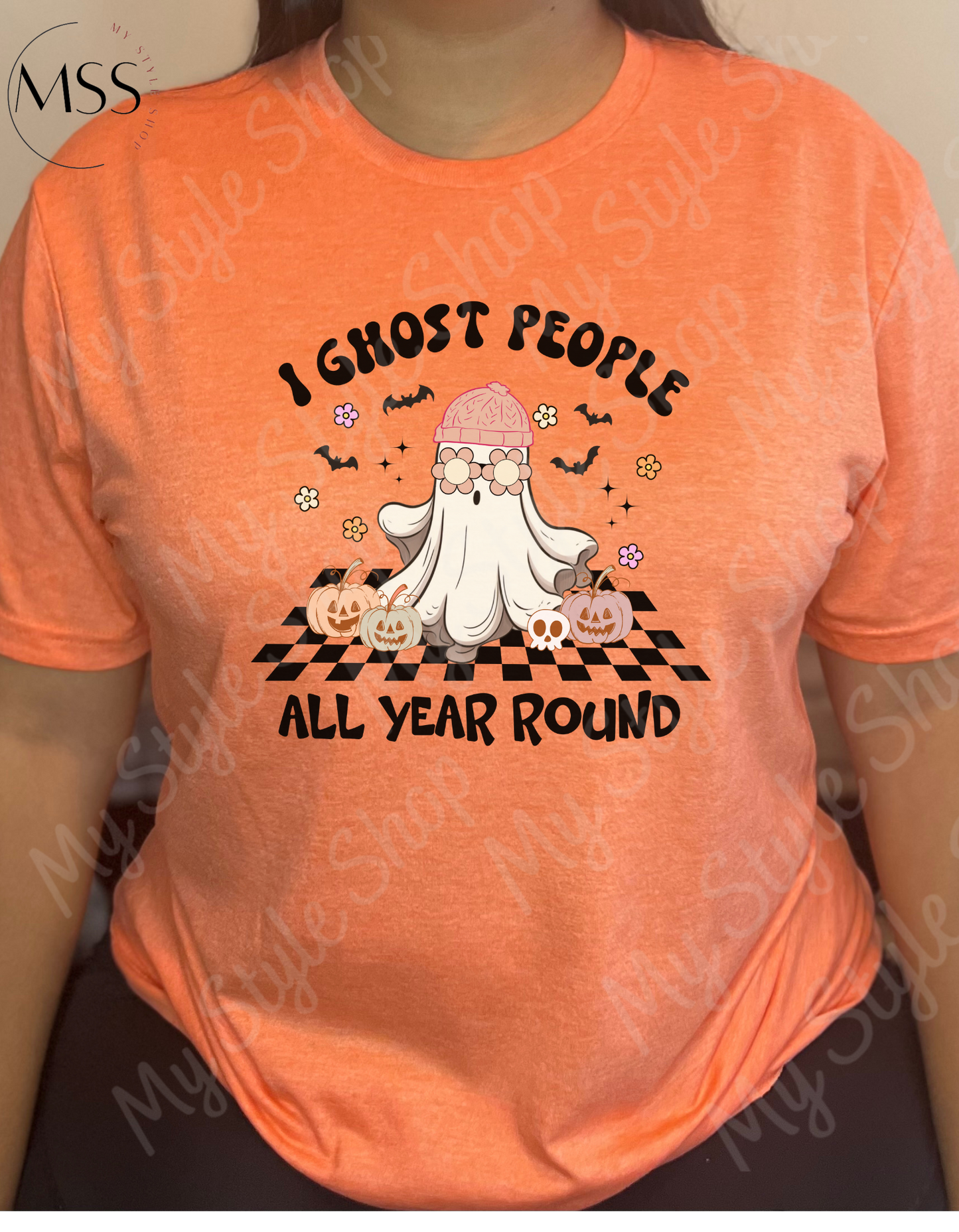 I Ghost People All Year Round Shirt  | Soft Style Gildan | Heathers Orange | Jerzee 21 | Unisex | My Style Shop