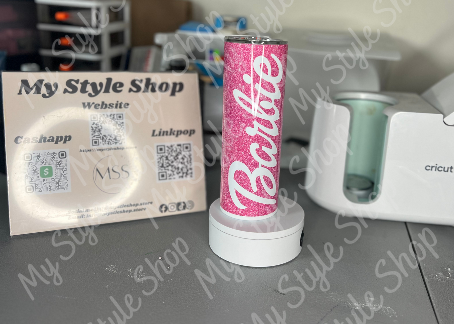 Barbie Tumbler | Bubble Gum Pink | Glitter | 20oz My Style Shop