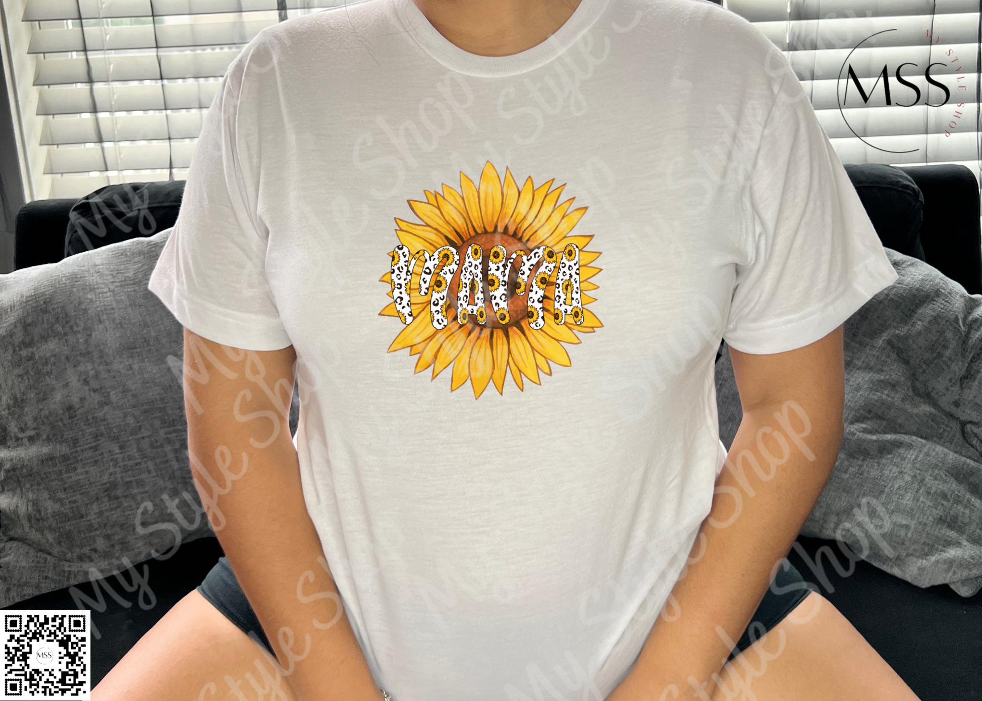 Sunflower MAMA | White | 100% Polyester | Cotton Feel | Summer | My Style Shop