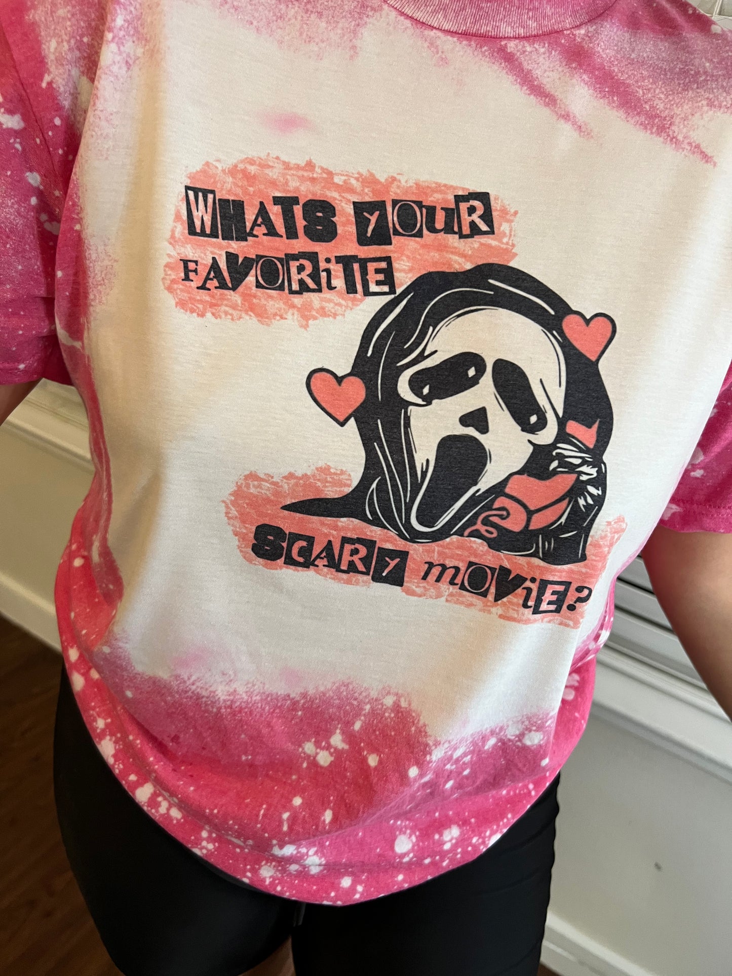 What’s Your Favorite Scary Movie? T-shirt | Scream | Halloween | Cute | Bleached | Heather Color My Style Shop