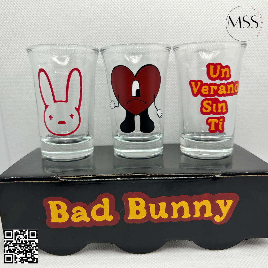 Un Verano Sin Ti Shot Glass | 3pk shots| Bad Bunny | Sad Heart My Style Shop