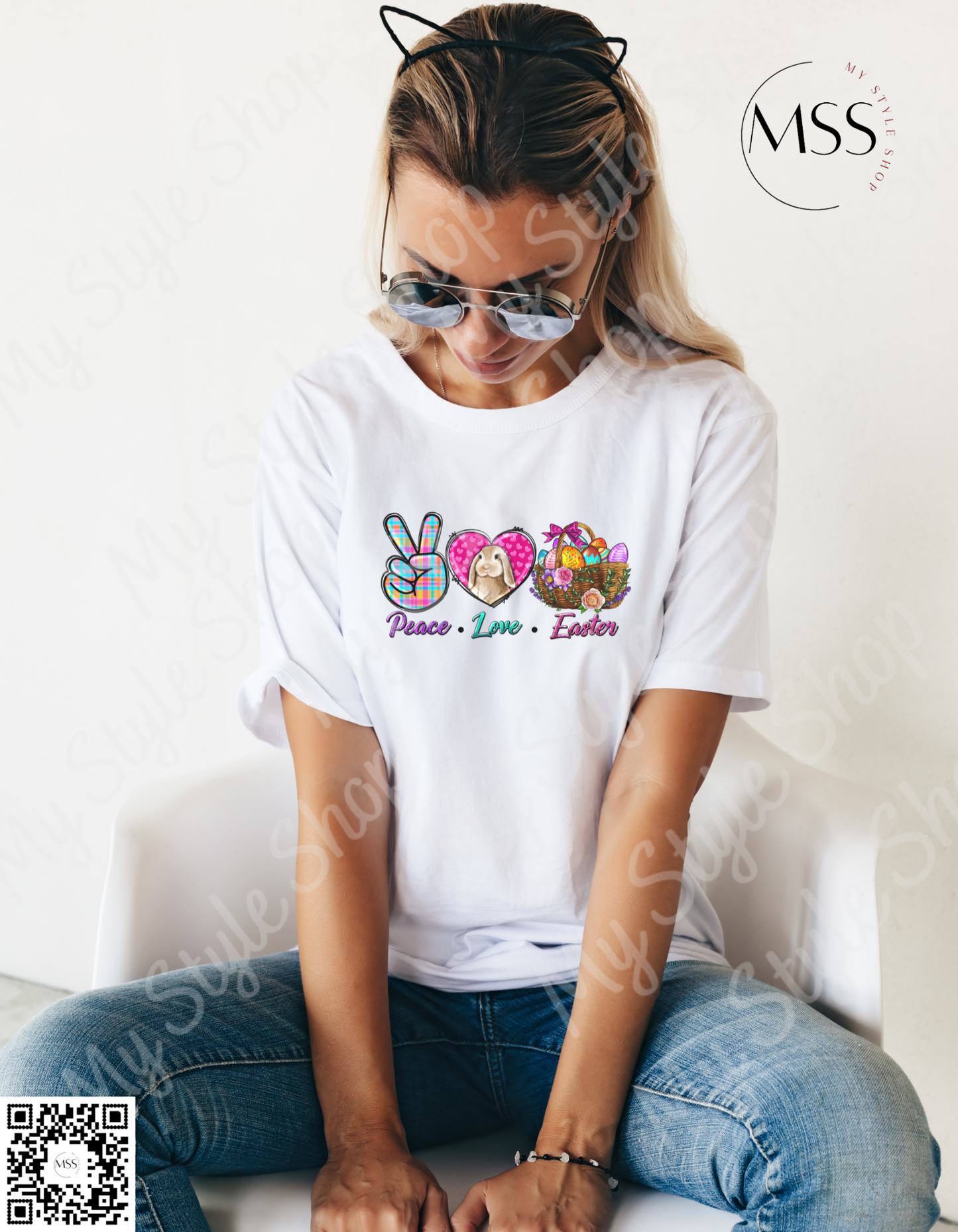 Peace, Love, and Easter | Easter Basket | Easter Bunny | Retro | Sublimated | Polyester | Cotton Feel | Unisex My Style Shop
