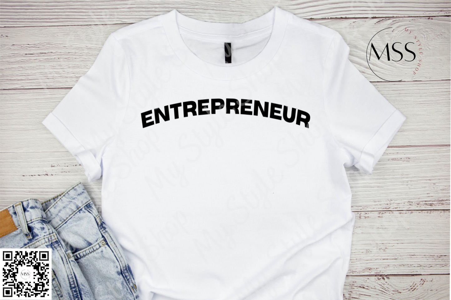 Entrepreneur | T-Shirt | Black | White | Business owner | Cotton My Style Shop