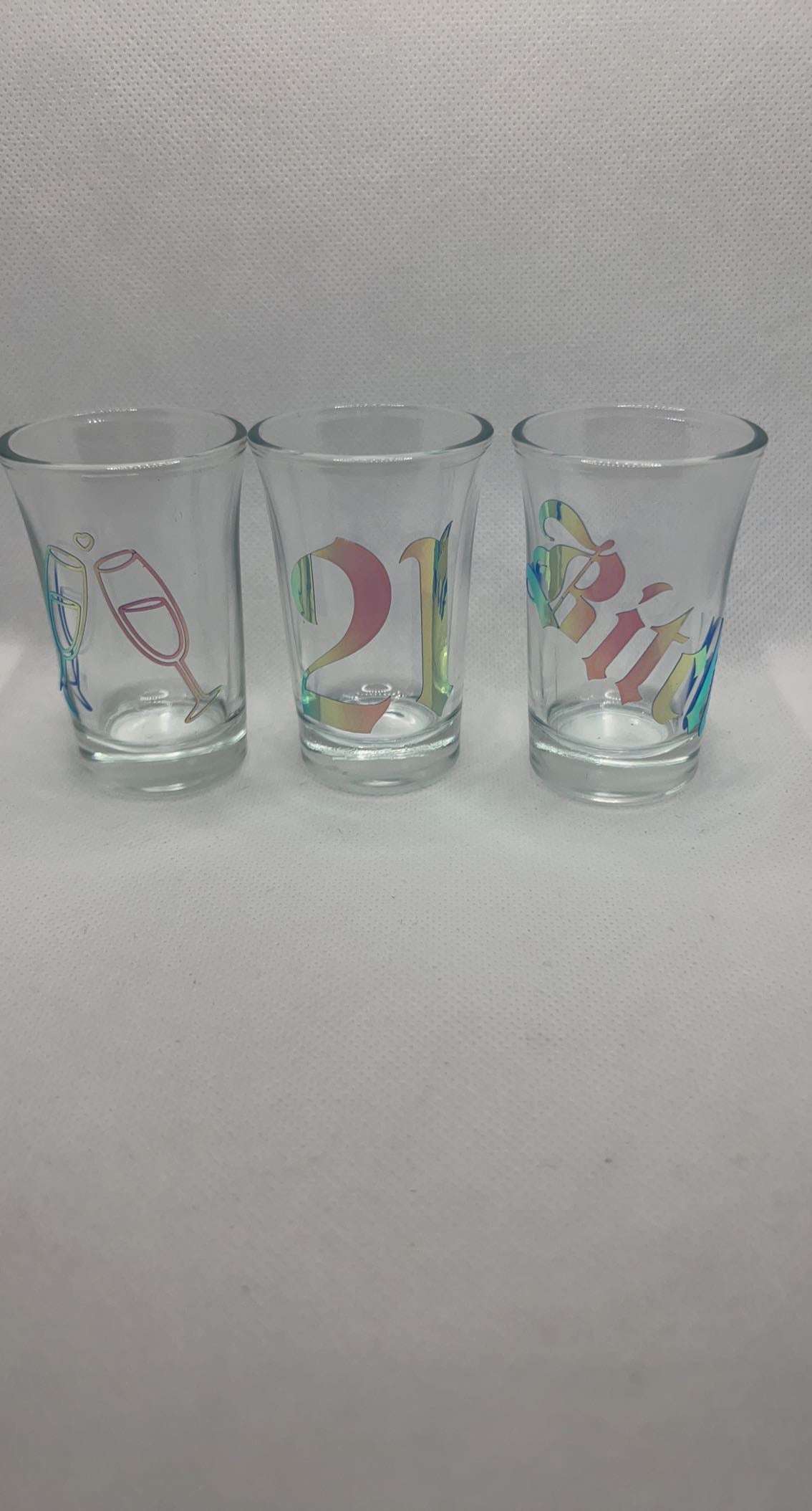 Just Turned 21 Shot Glass | 21st birthday | 21 | Shot Glasses | 3pk| Holographic My Style Shop