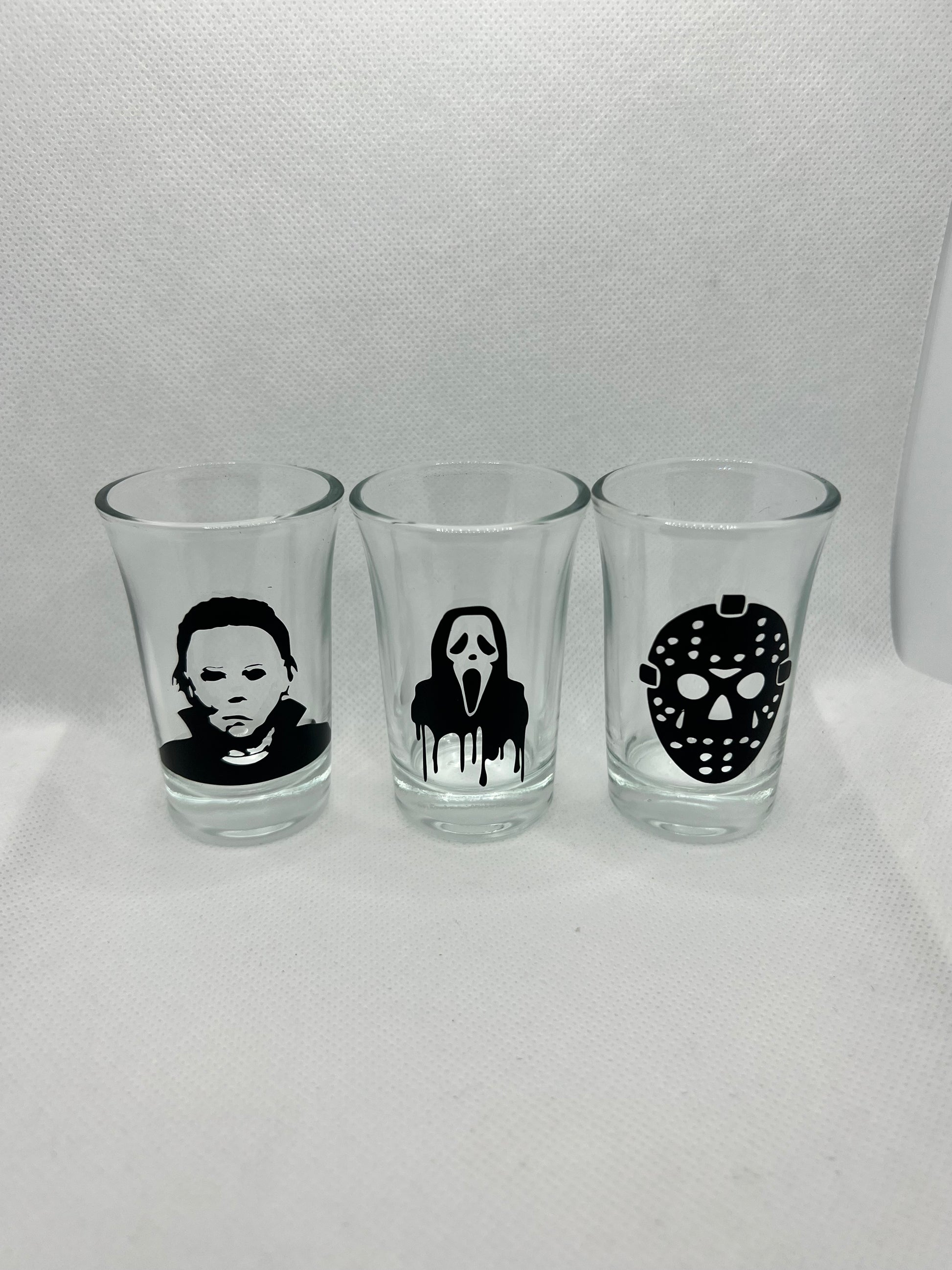 Scary Shot Glass | Spooky | Custom | Michael Myers | Jason | Scream | Bloody | 3pk My Style Shop