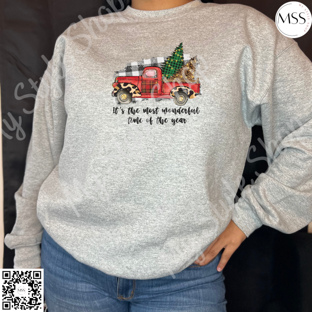 Christmas Tree Farm Truck | Sweatshirt | Sport Grey | Xmas | Christmas Tree | Soft | Crewneck | Pre-order My Style Shop