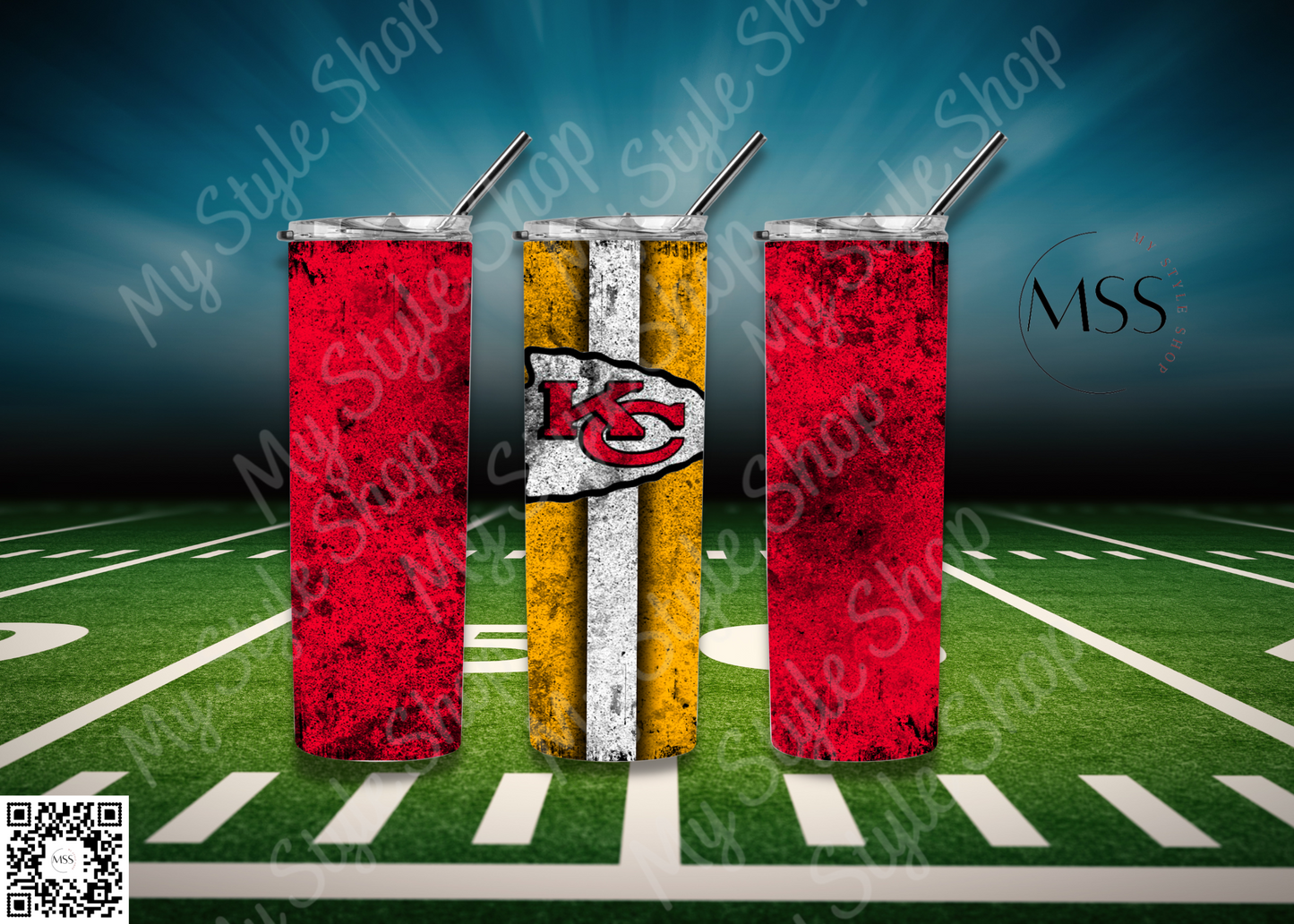 Kansis City Chief Tumbler | Football | Superbowl | Lid | Straw | 20oz | Straight | My Style Shop