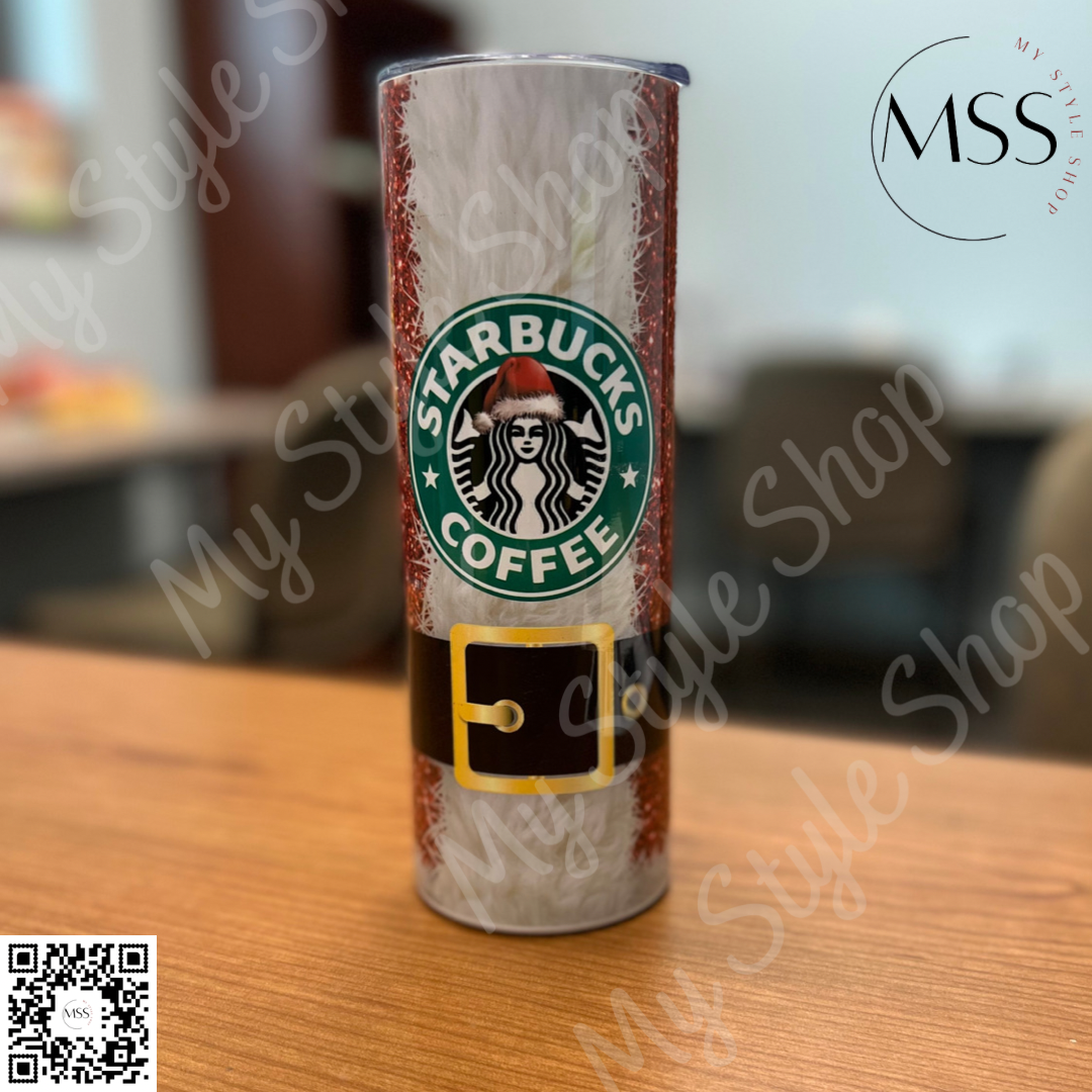 Christmas Starbucks Tumbler | Coffee | Santa Claus | 20oz | Skinny | Pre-Order My Style Shop