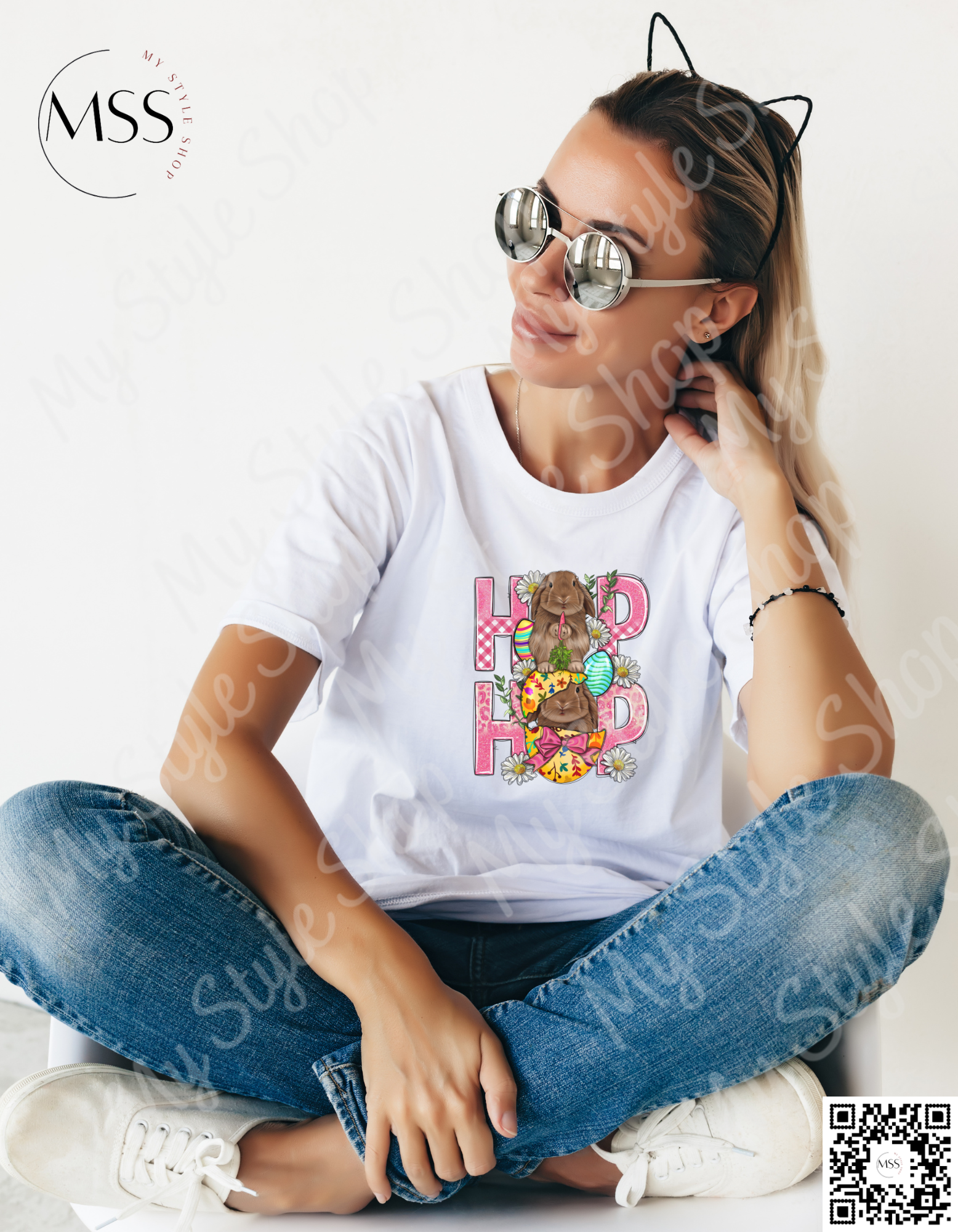 Hop Hop Shirt | Easter Basket | Easter Bunny | Retro | Sublimated | Polyester | Cotton Feel | Unisex My Style Shop