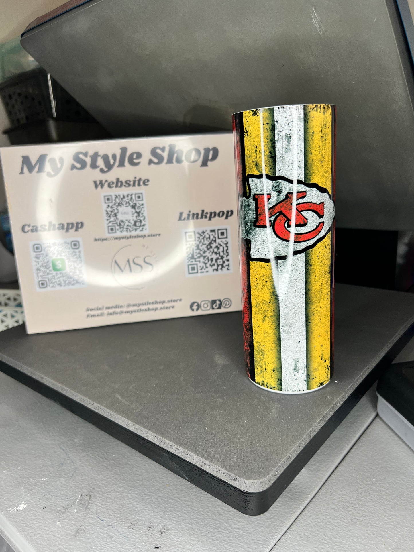 Kansis City Chief Tumbler | Football | Superbowl | Lid | Straw | 20oz | Straight | My Style Shop