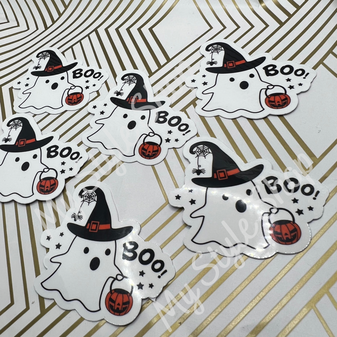 Halloween Ghost Sticker | Boo | Ghost | Scary | Spoky | Face Mask | Water Resistant My Style Shop