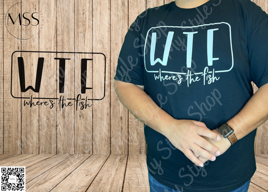 Where’s The Fish Shirt | WTF | Black | White | Graphic | HTV | Cotton | Grey | Funny | Unisex My Style Shop