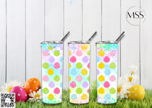 Easter Eggs Pattern | Glitter | 20oz | Skinny | Straight | Sublimated | Colorful h Mystyleshop