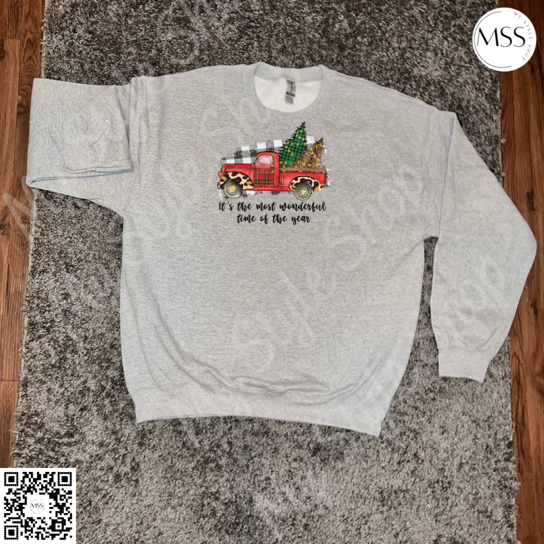 Christmas Tree Farm Truck | Sweatshirt | Sport Grey | Xmas | Christmas Tree | Soft | Crewneck | Pre-order My Style Shop