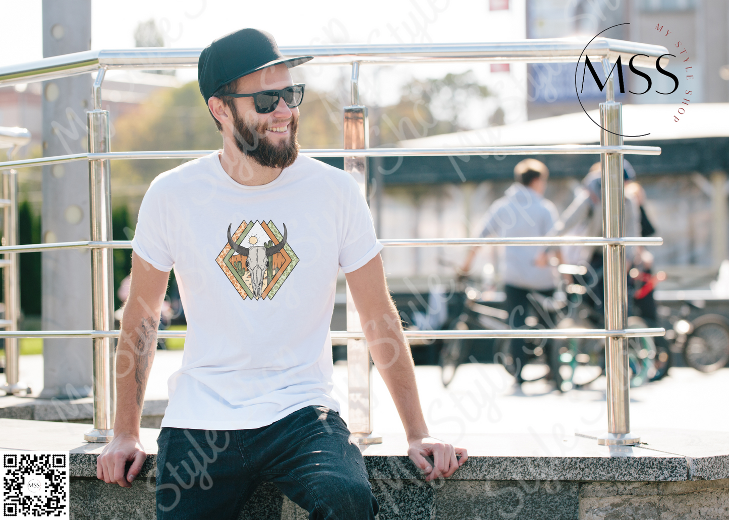 Desert Bull Skull | Western | Cowboy | Graphic | Skull | Sublimated | Unisex My Style Shop