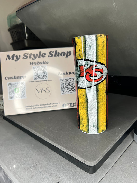 Kansis City Chief Tumbler | Football | Superbowl | Lid | Straw | 20oz | Straight | My Style Shop