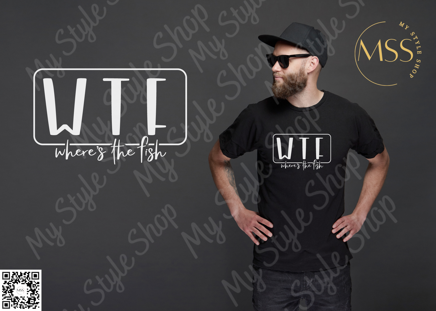 Where’s The Fish Shirt | WTF | Black | White |  Graphic | HTV | Cotton | Grey | Funny | Unisex My Style Shop