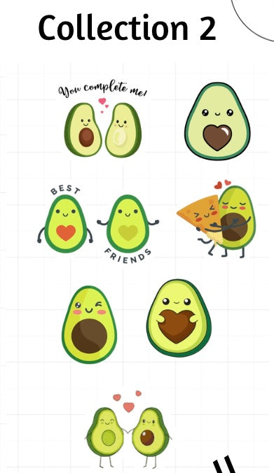 Avocado Sticker Collection 2 | Bundle | Avocado bundle sticker |1.5 in | Funny sticker | Waterproof | Guac Stickers My Style Shop