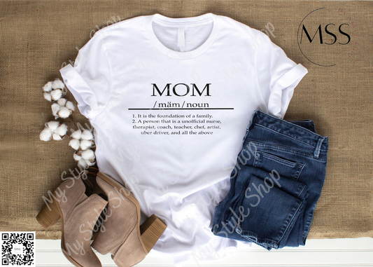 MOM | Definition | Meaning | Cotton Feel | Unisex | Family My Style Shop